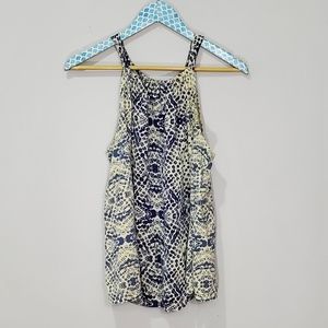 Sundance Blue White Geometric Tank Top